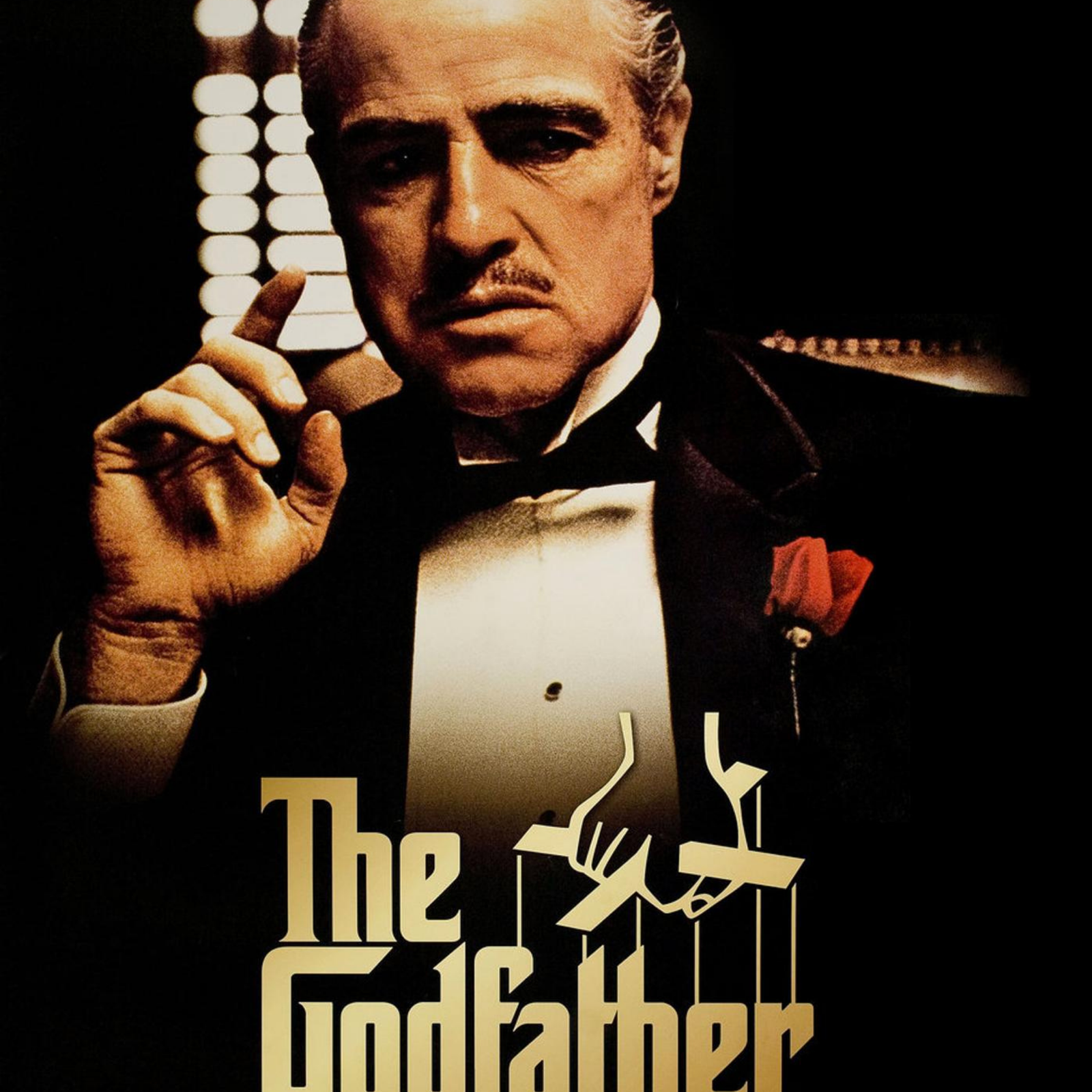 Póster la película el padrino (1972) con Don Vito Corleone en el centro