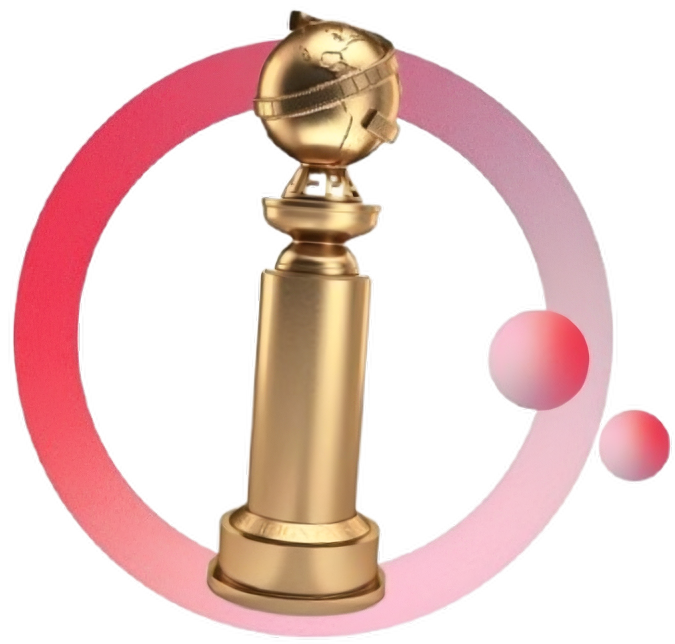 Estatuilla de los premios Golden Globes color dorado brillante.